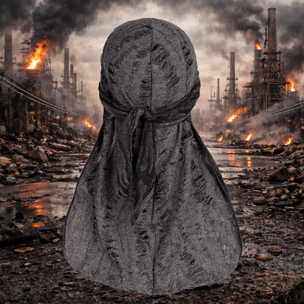 Ash Gray Tattered Durag
